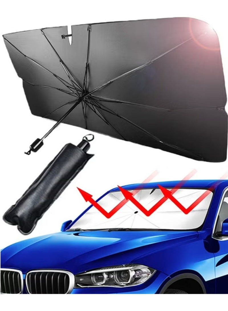 Foldable Car Front Windshield Sunshade Umbrella, 55x31 Inches - UV & Heat Protection - Image 1
