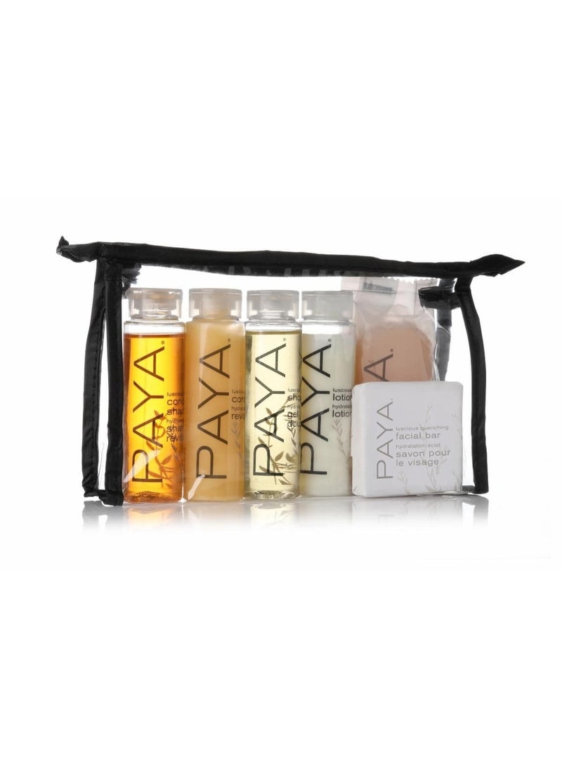 PAYA Paya Organics Toiletry Travel Set - Shampoo, Hair Conditioner, Shower Gel, 2 Facial Soap & Tote Bag  - Image 1