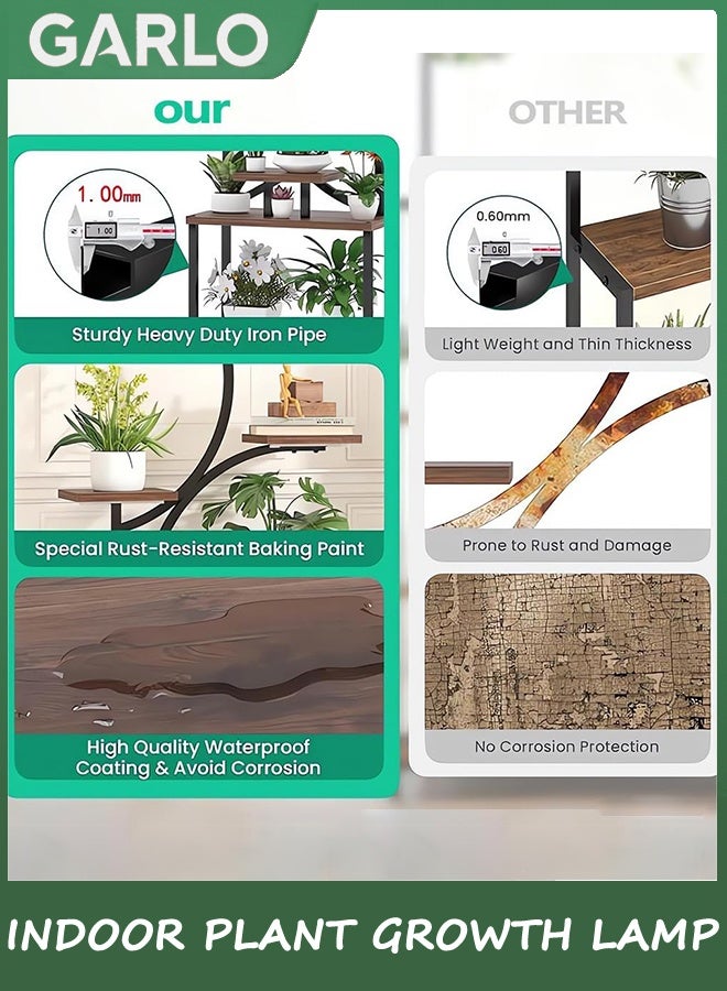 Garlo Plant Stand Indoor with Grow Lights, 8 Tiered Indoor Plant Shelf, 62" Tall Plant Stand for Indoor Plants Multiple, Metal Plant Flower Holder, S-Shaped Plant Rack for Home,Patio - Image 4