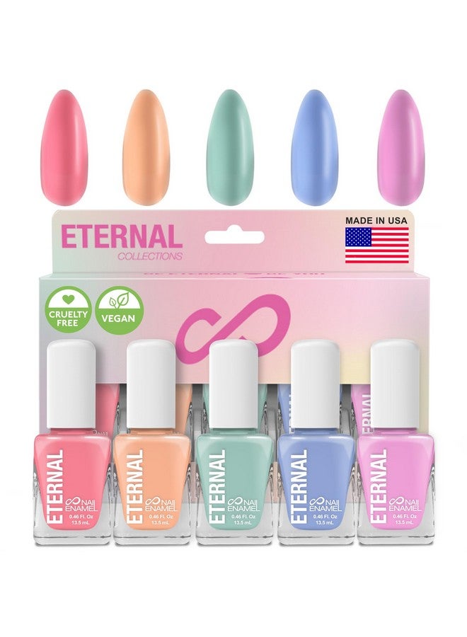 Eternal Pastel Nail Polish Sets for Women (CANDY PASTELS) - Pastel Nail Polish Set for Girls - Long Lasting & Quick Dry Nail Polish Set for Home DIY Manicure Pedicure - Made in USA, 13.5mL (Set of 5) - Image 1