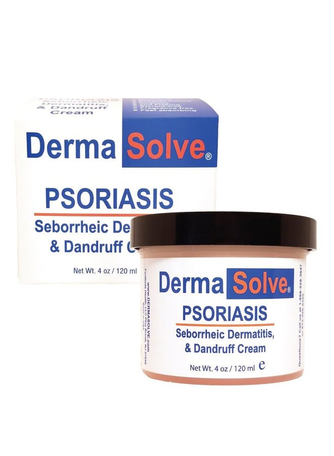 Dermasolve Psoriasis & Seborrheic Dermatitis Treatment Cream - Provides Intense Relief for Itchy, Flakey Skin and Advanced Moisturizing Prevents Future Flare-Ups 4.0 oz - Image 1