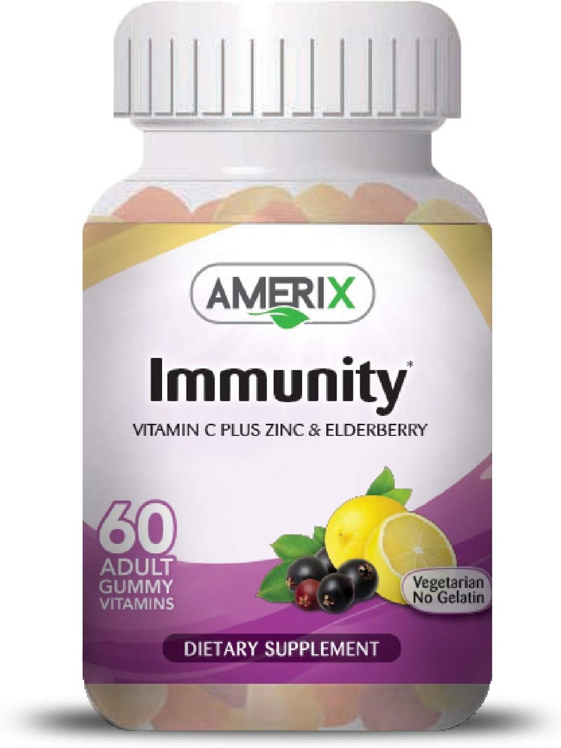 اميركس Amerix Immunity for Adult Vitamin C+ Zinc & Elderberry Gummies 60’s - Image 1
