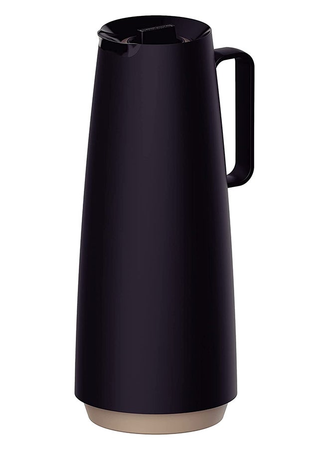TRAMONTINA Since 1911,Made in Brazil- Exata Black Plastic Thermal Flask with 1 Liter Glass Liner  - Image 1
