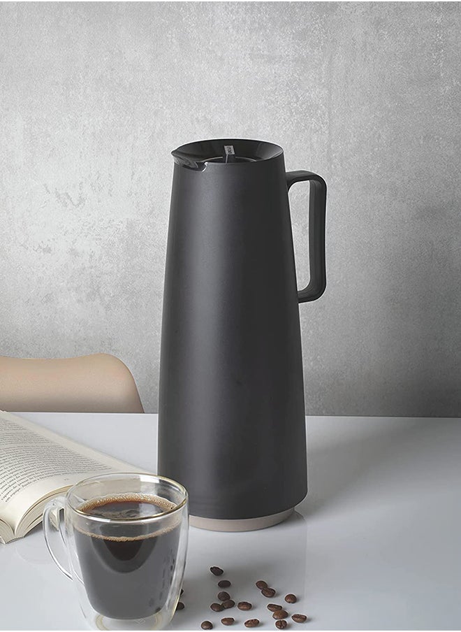 TRAMONTINA Since 1911,Made in Brazil- Exata Black Plastic Thermal Flask with 1 Liter Glass Liner  - Image 4