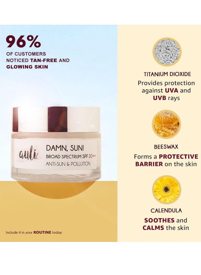 Auli Sunscreen SPF30 For All Skin Types Damn Sun 60GM