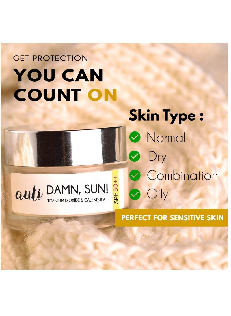 Auli Sunscreen SPF30 For All Skin Types Damn Sun 60GM