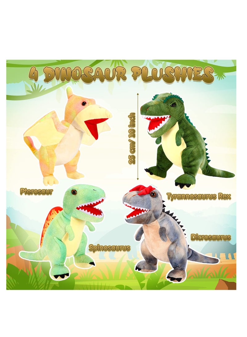 Excefore Dinosaur Stuffed Animal Set, 4 Pcs 12 Inch Dino Plush Toys, Colorful Dinosaur Plush, Soft Pterosaur Dinosaurs Spinosaurus, Stuffed Animals Dinosaur Toys for Kids 3-5 - Image 2