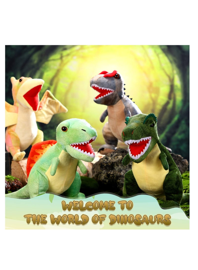 Excefore Dinosaur Stuffed Animal Set, 4 Pcs 12 Inch Dino Plush Toys, Colorful Dinosaur Plush, Soft Pterosaur Dinosaurs Spinosaurus, Stuffed Animals Dinosaur Toys for Kids 3-5 - Image 3
