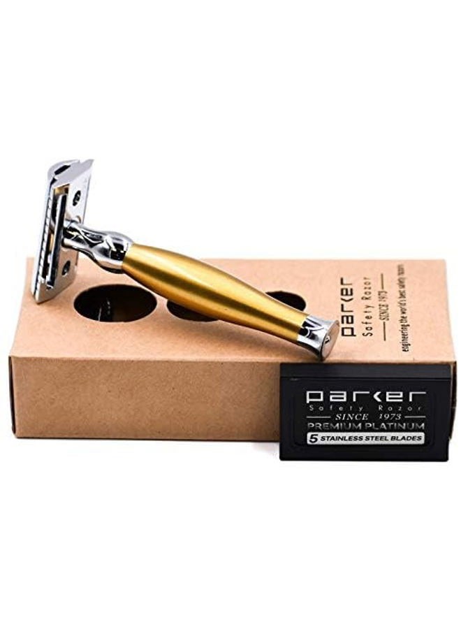 Parker Safety Razor 48R شفرات حلاقة ثقيلة مزدوجة الحافة و 5 شفرات مميزة - Image 2