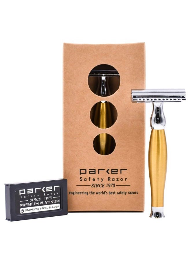 Parker Safety Razor 48R شفرات حلاقة ثقيلة مزدوجة الحافة و 5 شفرات مميزة - Image 3