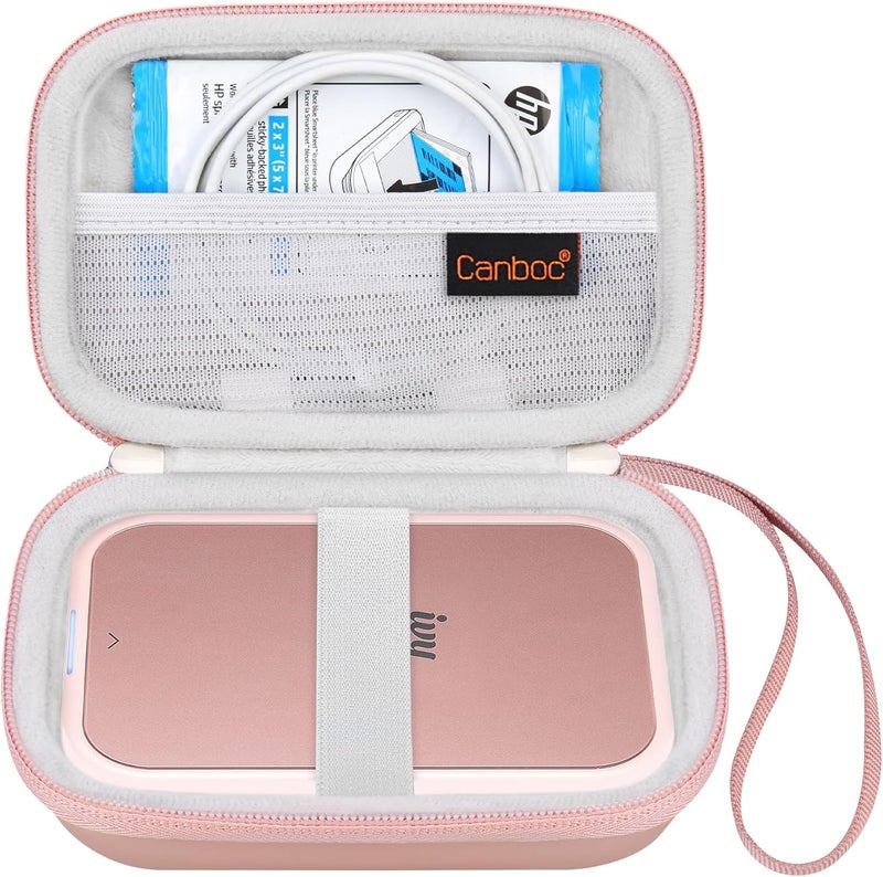 Canboc Hard Case for Canon Ivy 2/Canon Ivy/Canon Ivy CLIQ+2 CLIQ 2 CLIQ+ Mini Photo Printer Mobile Wireless Bluetooth Instant Camera Printer, Mesh Bag fit Photo Paper and Cable, Rose Gold - Image 2