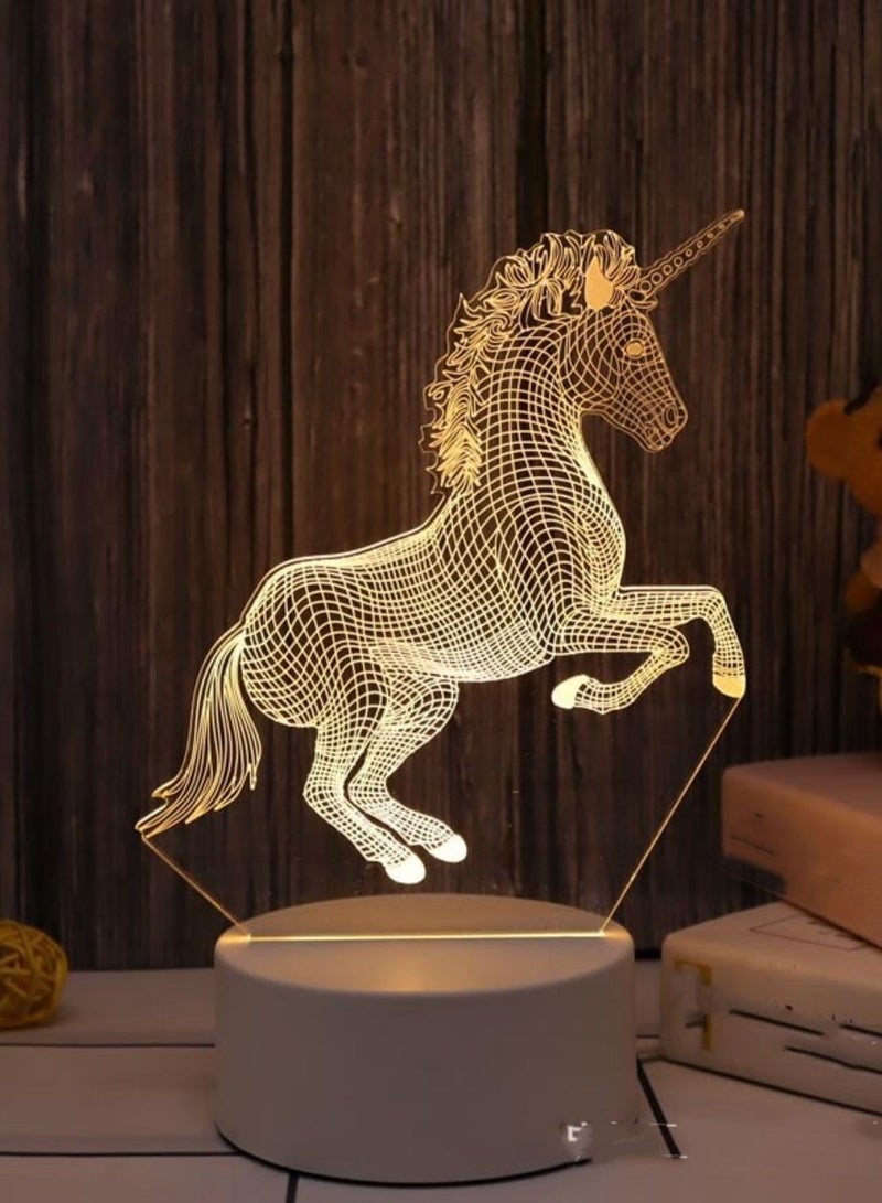 Loquat Creative 3D Nightlight Various Holiday Gifts USB Acrylic LED Ambience Sleeping Bedside Lamp 16 Kinds Of Color Touch Keys 