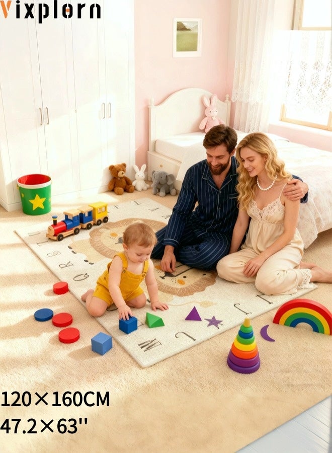 Vixplorn Newborn Games Kids Rug Mat Carpet, Car Rugs for Kids Toy Cars, Non Slip Floor Mats for Kids, Educational Area Play Rugs for Kids Playroom Bedroom， Children's Educational Fun Carpet  120*160cm - Image 1