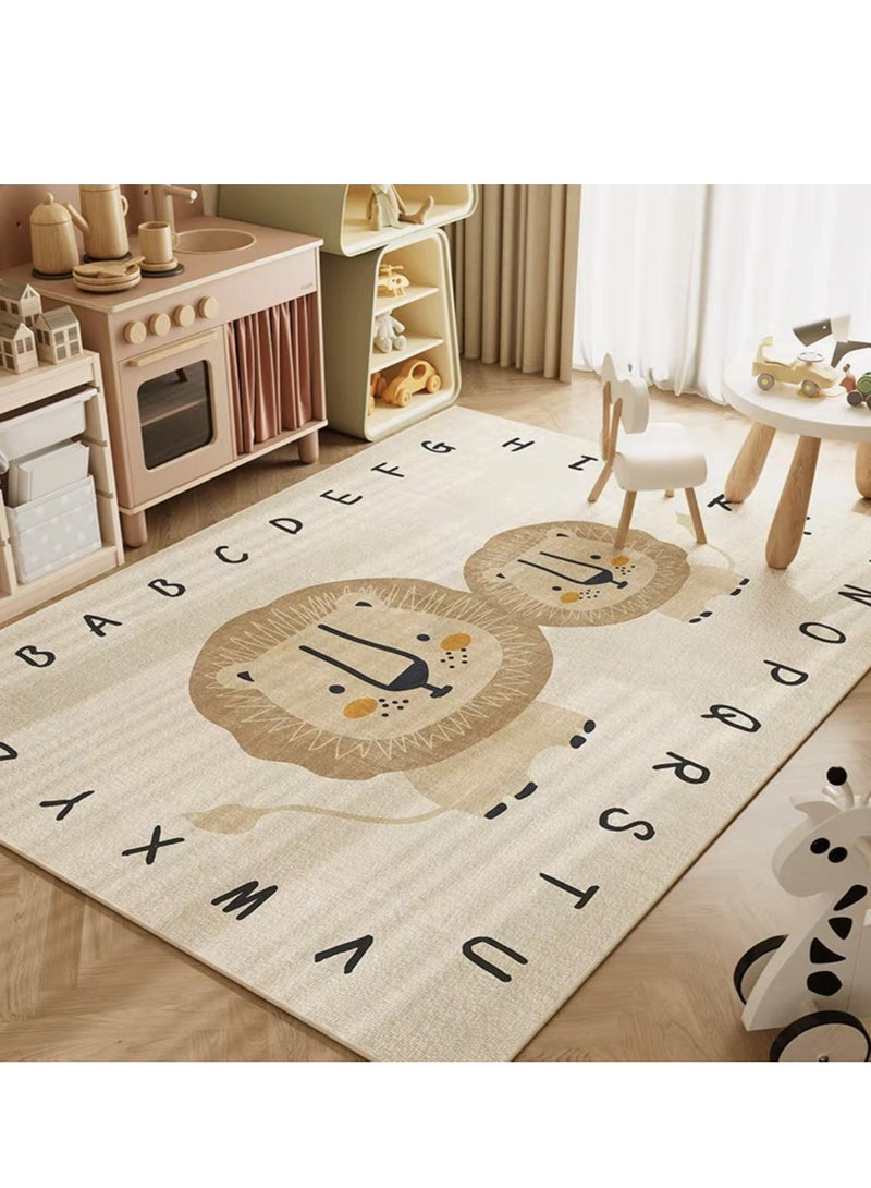 Vixplorn Newborn Games Kids Rug Mat Carpet, Car Rugs for Kids Toy Cars, Non Slip Floor Mats for Kids, Educational Area Play Rugs for Kids Playroom Bedroom， Children's Educational Fun Carpet  120*160cm - Image 2
