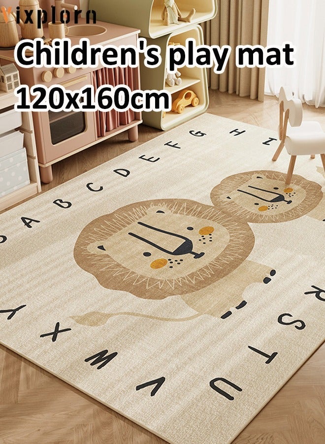 Vixplorn 120x160cm Children's play mat, Kids' play area carpet, Large living room rug, Non-slip bedroom mat, Suitable for children's playrooms and bedrooms - Image 1