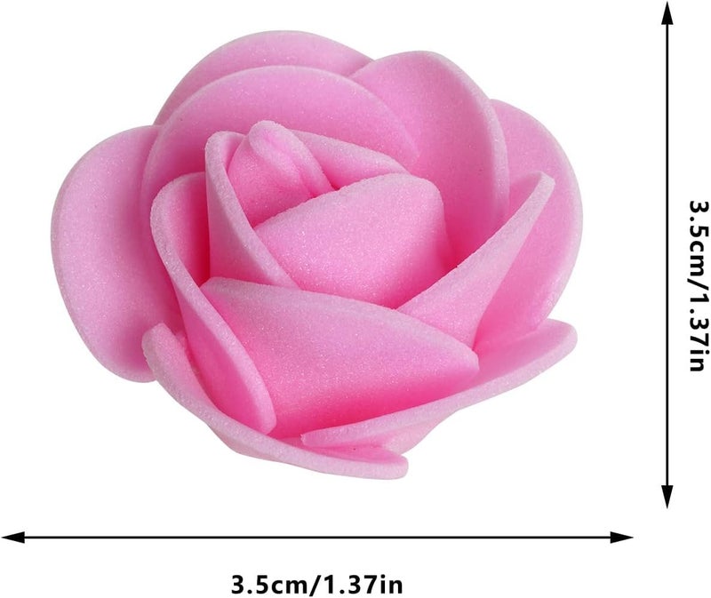 Tongcloud 100pcs Mini Artificial Rose Artificial Fake Rose Head Mini Foam Artificial Rose Head for DIY Crafts Wedding Party Valentine's Day Bouquets Festival Home Decoration(Pink, 3.5cm/1.38inches) - Image 3