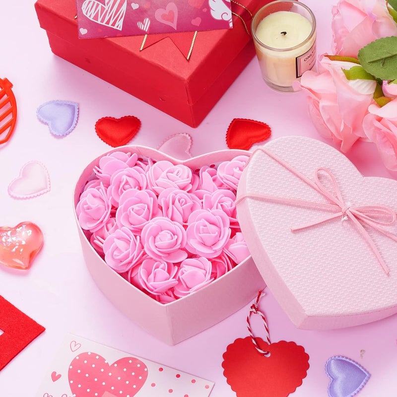 Tongcloud 100pcs Mini Artificial Rose Artificial Fake Rose Head Mini Foam Artificial Rose Head for DIY Crafts Wedding Party Valentine's Day Bouquets Festival Home Decoration(Pink, 3.5cm/1.38inches) - Image 2