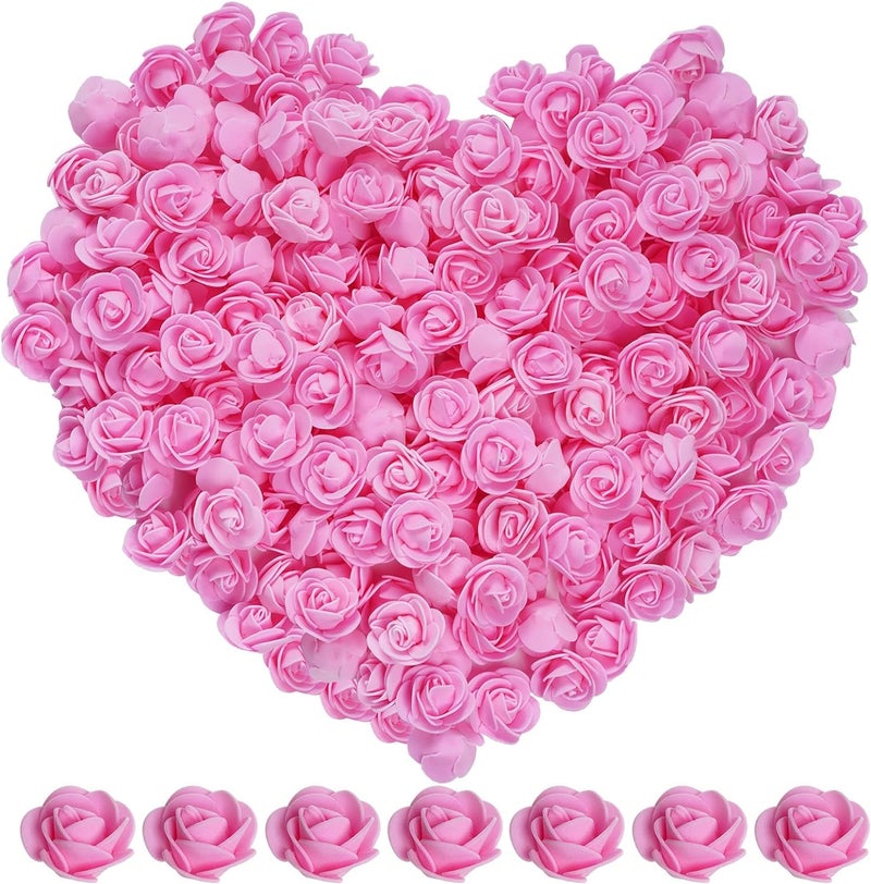 Tongcloud 100pcs Mini Artificial Rose Artificial Fake Rose Head Mini Foam Artificial Rose Head for DIY Crafts Wedding Party Valentine's Day Bouquets Festival Home Decoration(Pink, 3.5cm/1.38inches) - Image 1