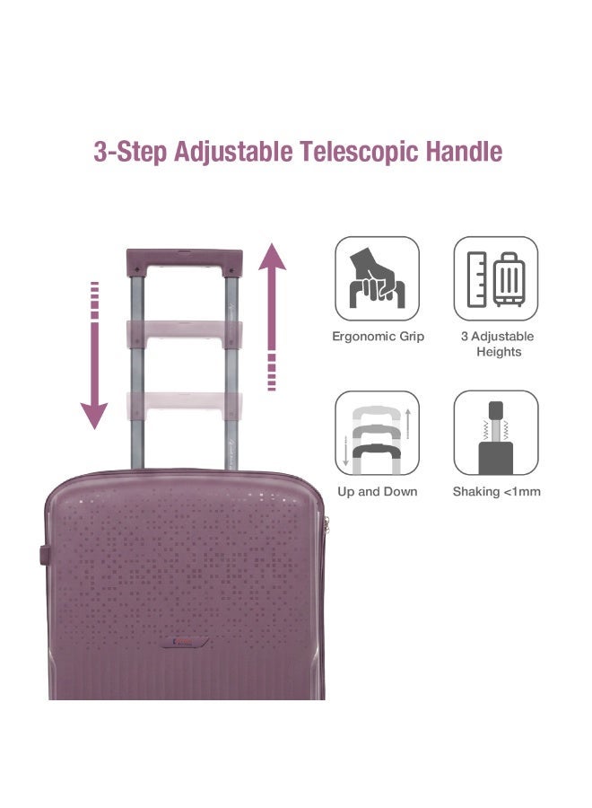 Eagle Express Neon X 28 Inch Large Luggage Purple, PP Hard Shell Check-In Trolley Suitcase with Lightweight Design, Scratch Resistant Travel Bag, 360 Spinner Wheels, Secure Lock System and 2 Year Warranty - Image 3
