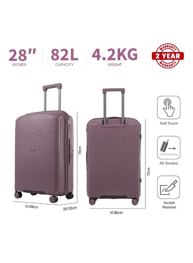 Eagle Express Neon X 28 Inch Large Luggage Purple, PP Hard Shell Check-In Trolley Suitcase with Lightweight Design, Scratch Resistant Travel Bag, 360 Spinner Wheels, Secure Lock System and 2 Year Warranty - Image 2