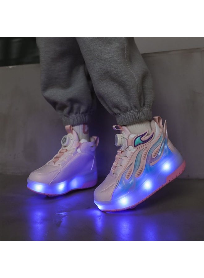 VTERLY Kids Roller Skate Shoes, Front and Back Double Wheels with LED Flash Light Lightning Sole Sneaker Skate Heelys Shoes for Girls & Boys - Image 3