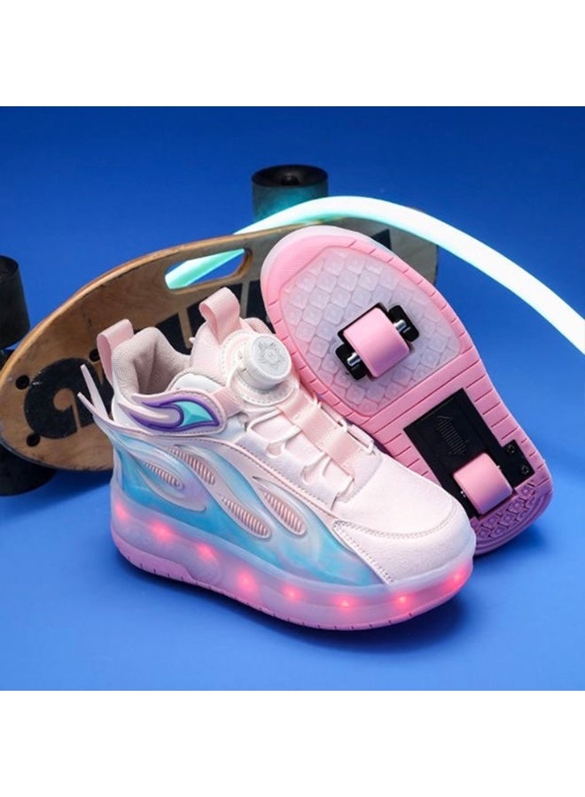 VTERLY Kids Roller Skate Shoes, Front and Back Double Wheels with LED Flash Light Lightning Sole Sneaker Skate Heelys Shoes for Girls & Boys - Image 5