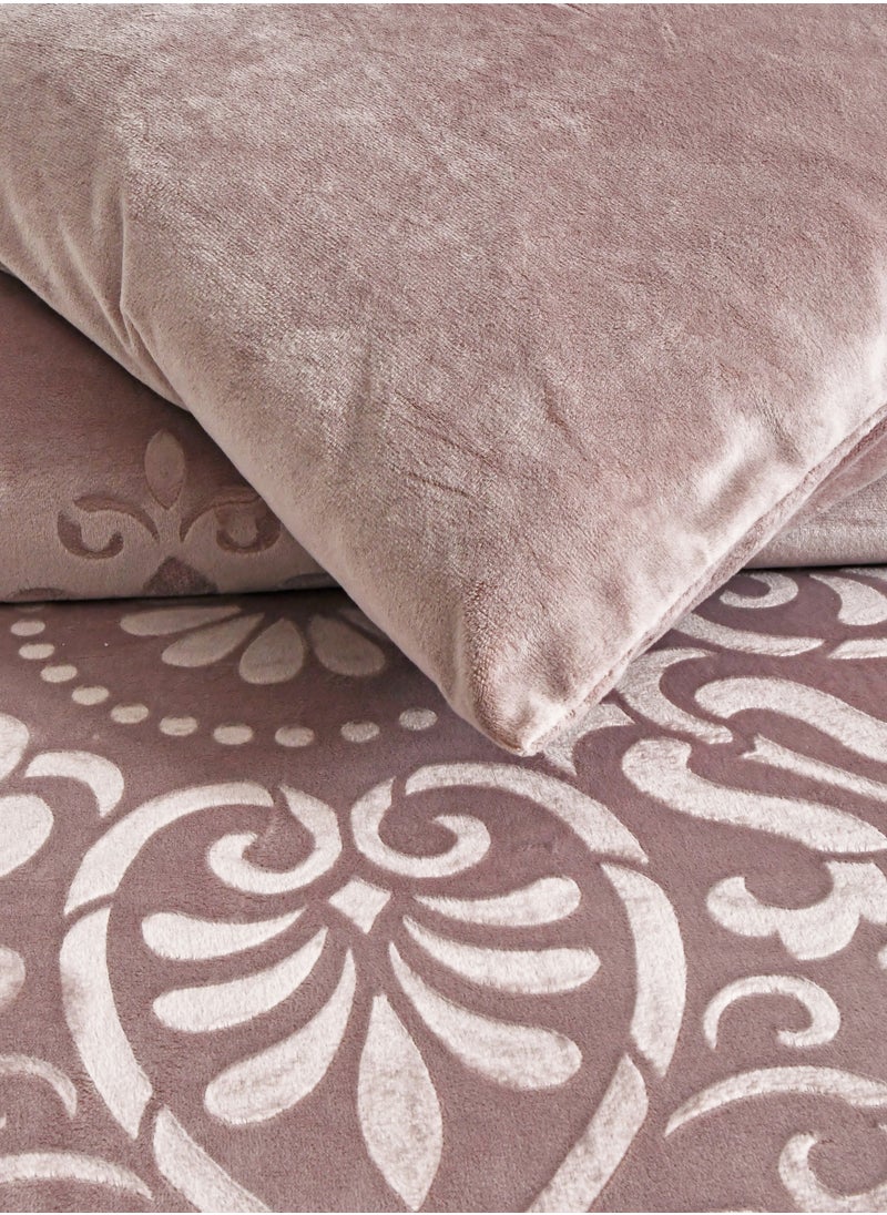 Master Home Textile - Velvet Comforter Sets, 5 Pcs Single Size, Fits 120 x 200 cm Single Size Bed, With Removable Filling, Soft, Warm - Image 1
