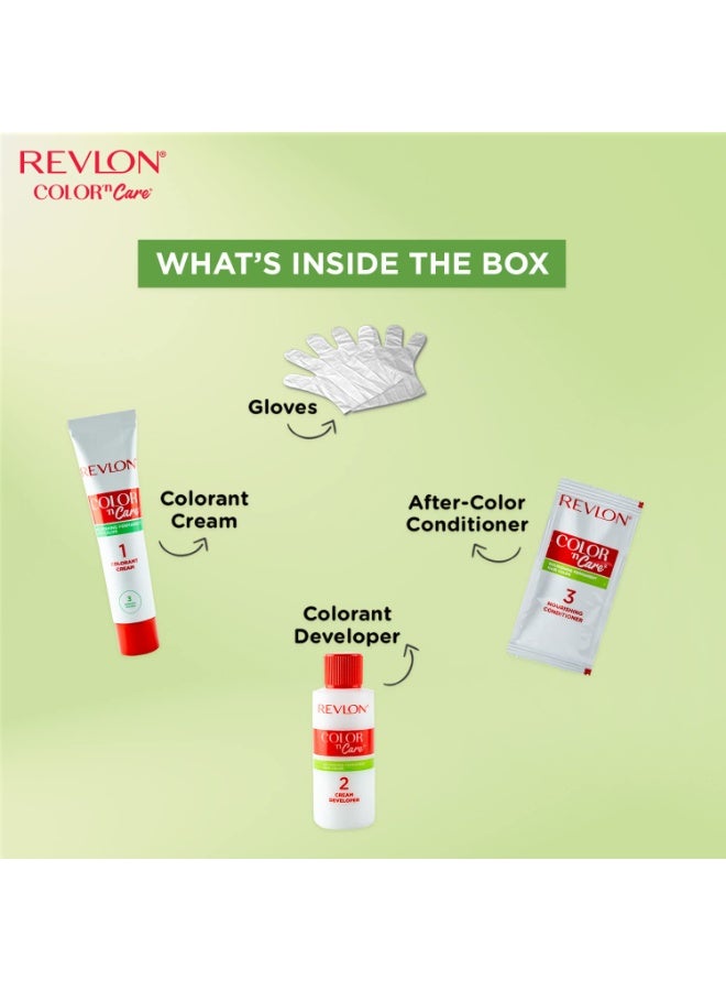 Revlon Color 'n Care Permanent Hair Color for Women -3 Darkest Brown | Blend of 4 oil's & Shea Butter| For Silky, Shiny & Nourished Hair | 100% Grey Coverage in 5 Minutes | Ammonia Free - Image 5