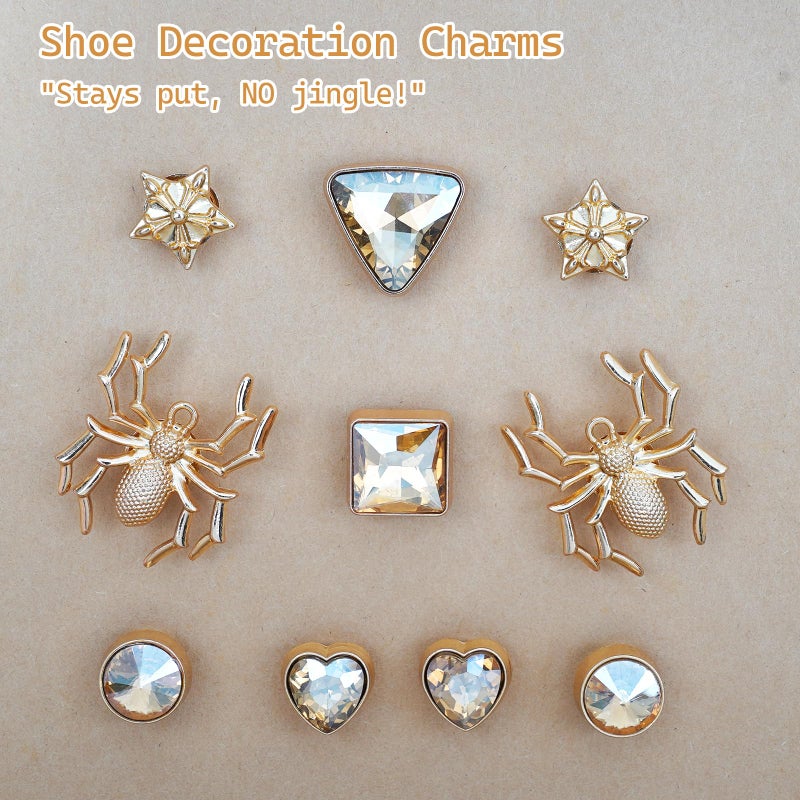 Lugailly 22Pcs Bling Shoe Charms Luxury Metal Shoe Accessories for Women Jewelry Designer Decor Rhinestone Chain Pearl Gems for Girls Party Favors Birthday & Christmas Gifts - Image 5