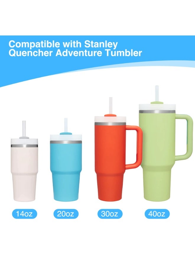 jaexest 8 قطع من القنوات المستبدلة عالية الجودة، متوافقة مع كوب Stanley بحجم 30/40 أونصة والكوب السافرى Stanley Adventure، قنوات بلاستيك قابلة للتكرار الاستخدام مع فرشاة تنظيف، طولها 12.5 بوصة - Image 4