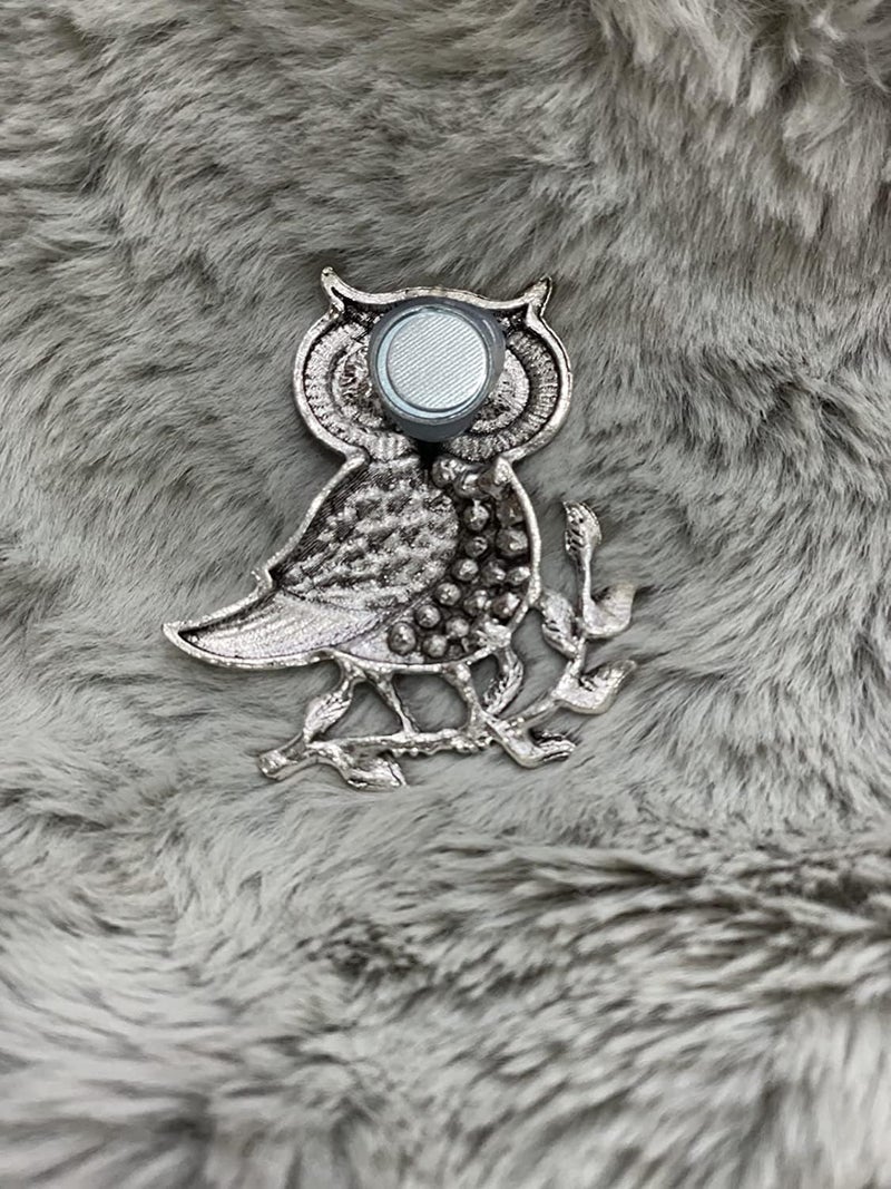 BLUE BEADS Silver Evil Eye Owl Fridge Magnet Sticker - Sign of Good Luck & Protection Unique Souvenir Items Home and Office Decorative Things Artistic Against Negativity - Image 4