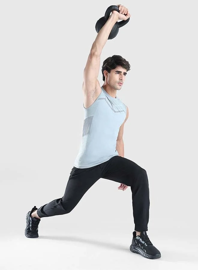Musclemind Grey Men's Seamless Sleeveless Compression T-shirt for Men | Best Price UAE