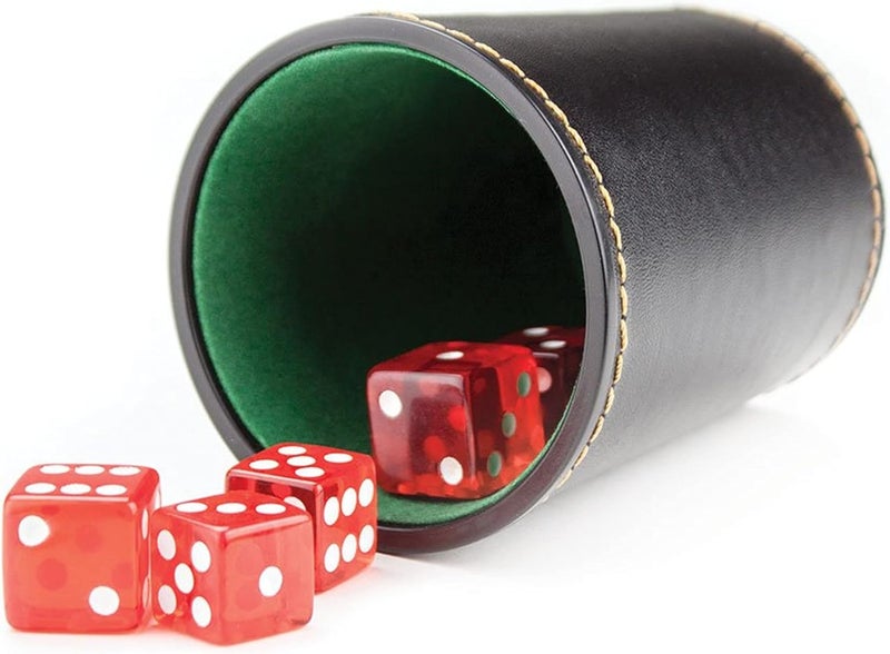 بريبيلي Felt-Lined Synthetic Leather Dice Cup by 4x3x3 in - Image 4
