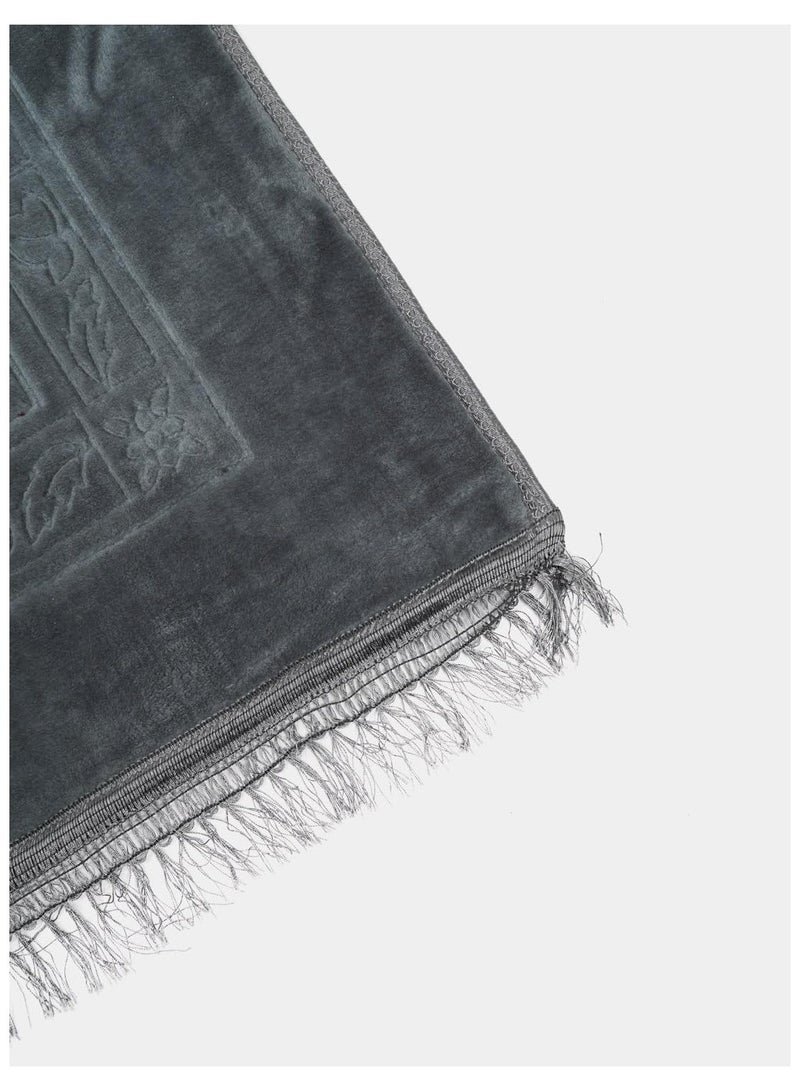 MahMir Anti-Slip Velvet Top Prayer Mat 70x110 cm ( Light Beige )  - Image 4