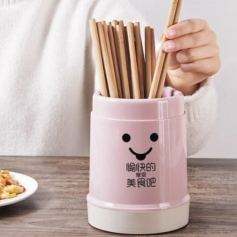 Large Capacity Chopstick Utensil Holder With Lid and Drainage Base Sturdy Plastic Kitchen Storage - Image 4