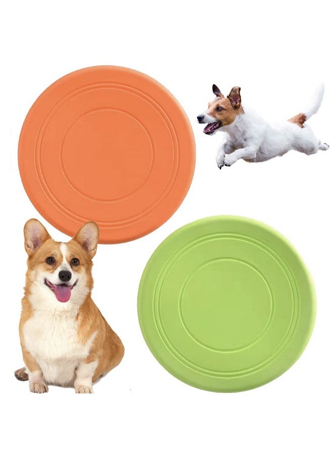 coldchill 7 Inch Dog Flying Disc, Puppy Flyer Toy React Faster Training Interactive Toys for Small Medium Dog, Lightweight Durable and Water Resistant Floating Saucer (Green+Orange) - Image 1