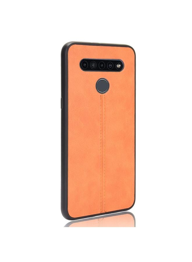 اس-توب جراب لهاتف LG K41S/ K51S مقاوم للصدمات بنمط جلد البقر المخيط من البولي يوريثين الحراري + البولي يوريثان الحراري + جراب من مادة TPU - Image 3