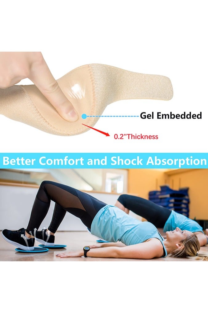 بوفان كؤوس كعب التهاب اللفافة الأخمصية لآلام الكعب، واقيات الكعب، وسادات أكمام الكعب، دعم الكعب لآلام الكعب، نتوء الكعب، الكعب المتشقق للنساء والرجال (بيج) - Image 3