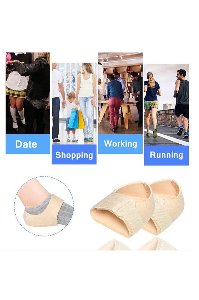 بوفان كؤوس كعب التهاب اللفافة الأخمصية لآلام الكعب، واقيات الكعب، وسادات أكمام الكعب، دعم الكعب لآلام الكعب، نتوء الكعب، الكعب المتشقق للنساء والرجال (بيج) - Image 5