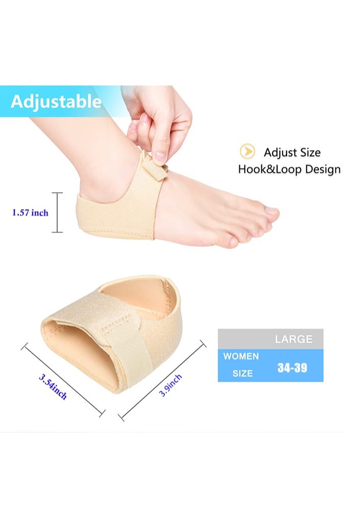 بوفان كؤوس كعب التهاب اللفافة الأخمصية لآلام الكعب، واقيات الكعب، وسادات أكمام الكعب، دعم الكعب لآلام الكعب، نتوء الكعب، الكعب المتشقق للنساء والرجال (بيج) - Image 4