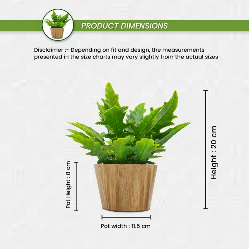 fancymart Plastic Artificial Plant Arrangement In Wood Pot(Design-15),Multicolor - Image 4