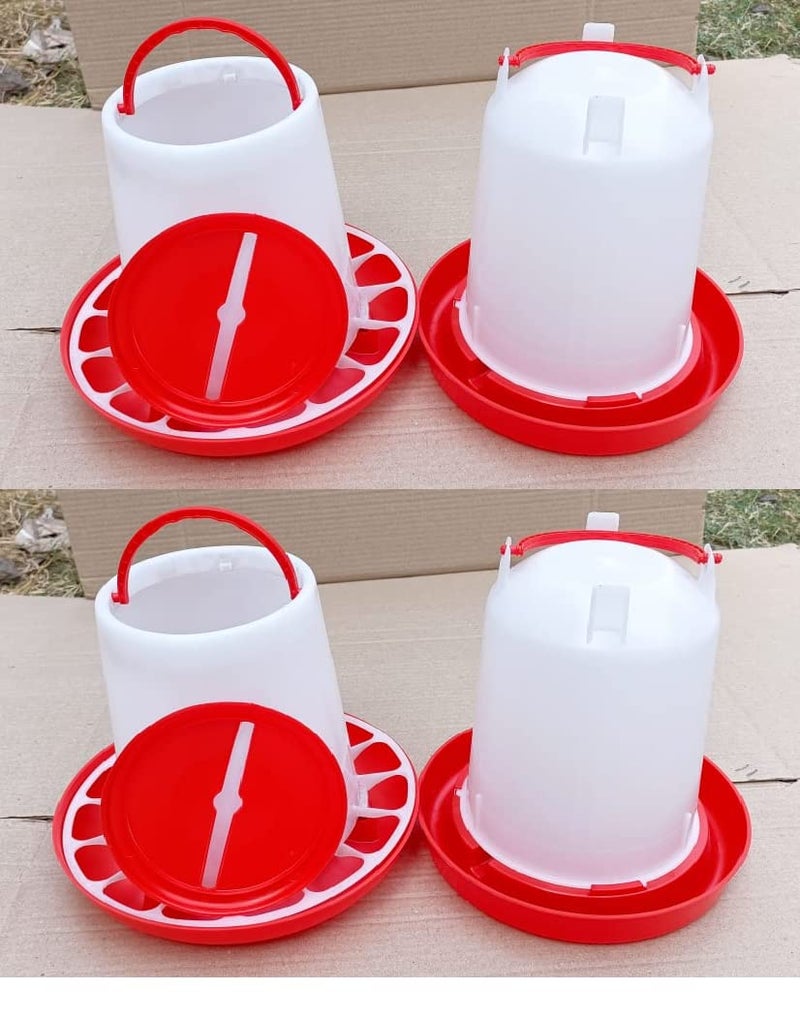 TMW TM&W-D1- Tool with Lid Handle for Chicken Hen Poultry All Types of Feeder & Drinker 1.5 KG Feeder=2 Pcs & 1.5 Drinker=2 Pcs= 4 Pcs - Image 1