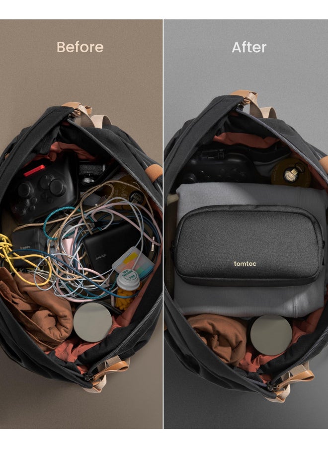 Tomtoc tomtoc Recycled Portable Storage Pouch Bag Case Accessories Organizer Compatible with MacBook Laptop Charger, Mouse, Cables, Hub, Power Adapter, Power Bank, Toiletries, Cosmetics, Personal Items  - Image 5