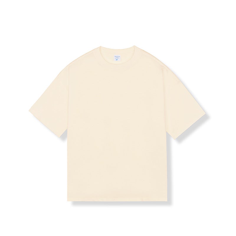 280G Cotton Heavy Short Sleeve T-Shirt Men'S Loose Trendy Brand Solid Color Fog Men'S Clothes Base Shirt - Image 1