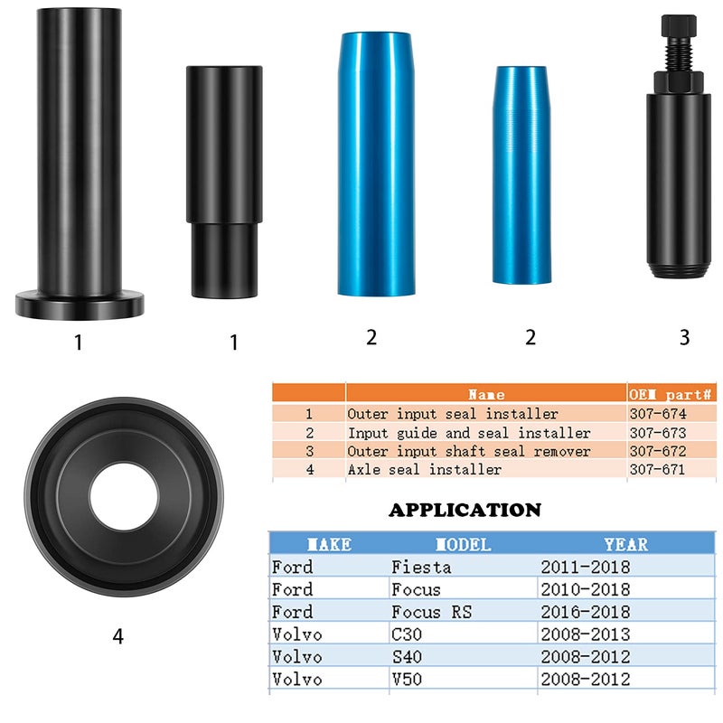 Sunluway DPS6 6 Speed Dry Dual Clutch Transmission Oil Seal Removal & Installer Compatible with Ford Fiesta Focus B-Max EcoSport Transmission DPS6 6DCT250 - Image 2