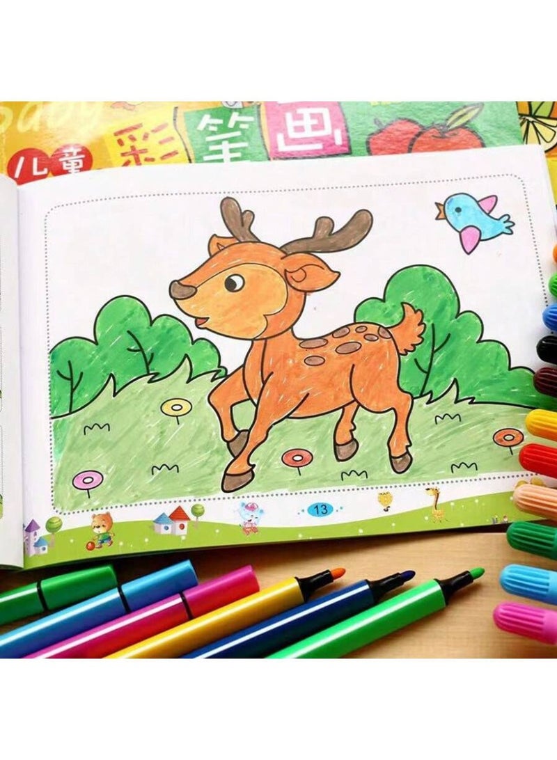 Kids Coloring & Drawing Activity Book Set of 6 with 31 Fun Pages Each, Educational Cartoon Coloring Books for Ages 3–6, Step-by-Step Drawing & Coloring Exercises, Creative Art Practice Workbook for Boys & Girls - Image 3