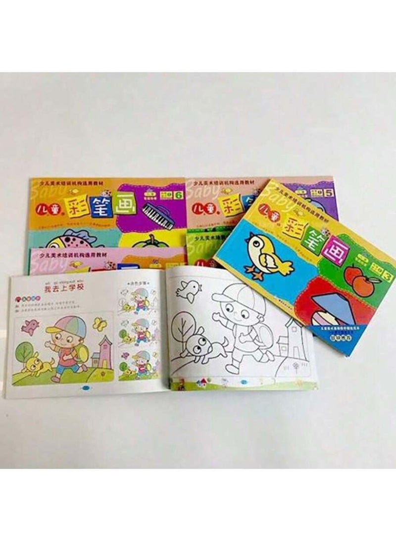 Kids Coloring & Drawing Activity Book Set of 6 with 31 Fun Pages Each, Educational Cartoon Coloring Books for Ages 3–6, Step-by-Step Drawing & Coloring Exercises, Creative Art Practice Workbook for Boys & Girls - Image 5