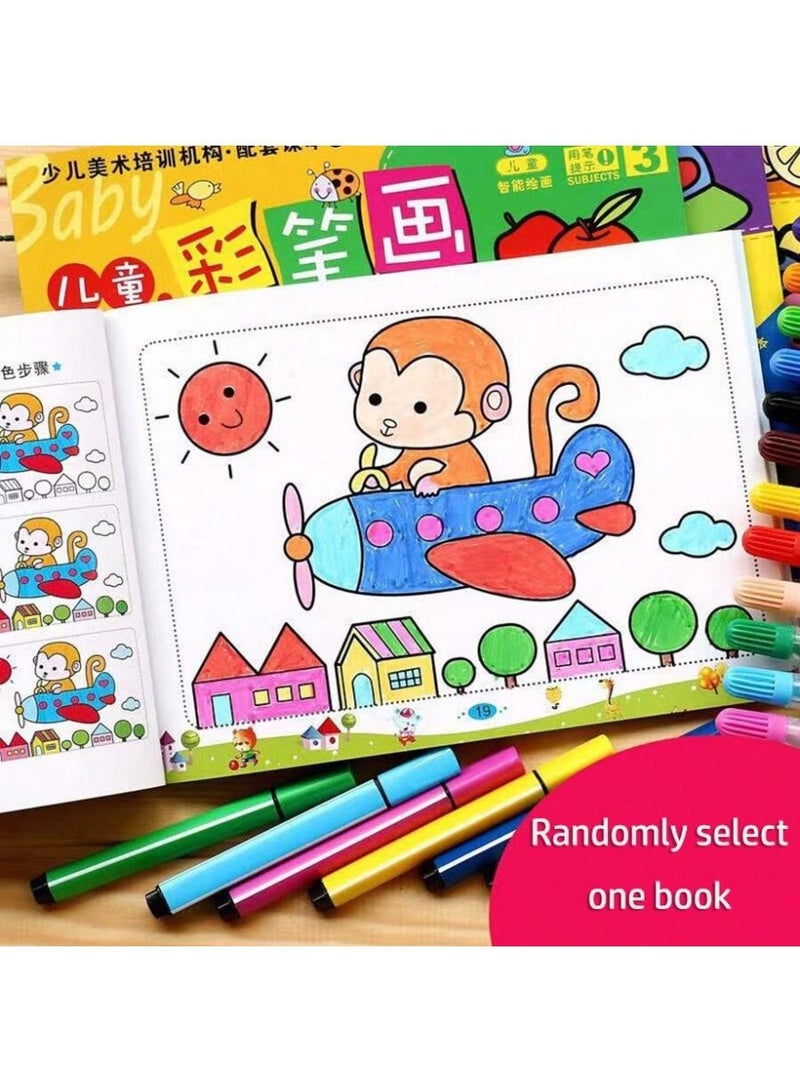 Kids Coloring & Drawing Activity Book Set of 6 with 31 Fun Pages Each, Educational Cartoon Coloring Books for Ages 3–6, Step-by-Step Drawing & Coloring Exercises, Creative Art Practice Workbook for Boys & Girls - Image 2