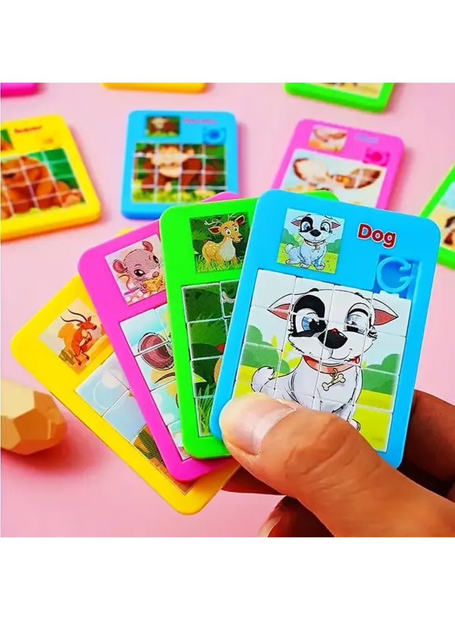 20 حزمة من ألغاز الحيوانات الصغيرة المنزلقة لأطفال، ألعاب تحدي العقل، تعلم ما قبل المدرسة - Image 2