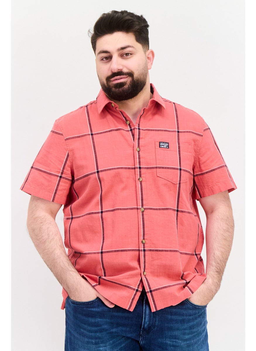 Men Regular Fit Short Sleeves Plaid Casual Shirt, Red - pzsku/Z30626CBFB7A813301461Z/45/_/1737642200/abc25c93-ba04-4dc6-a6ea-e6416ab9db4d